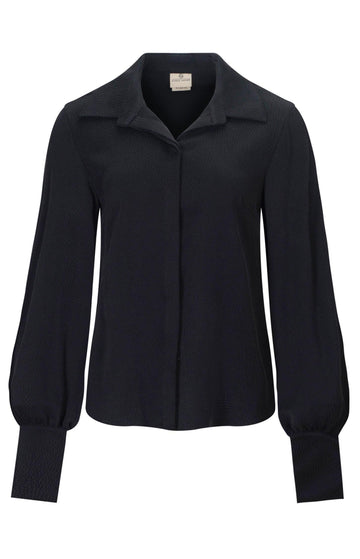 Black Hammered Silk Shirt