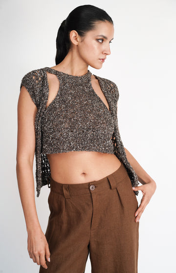 Brown Knit Vest