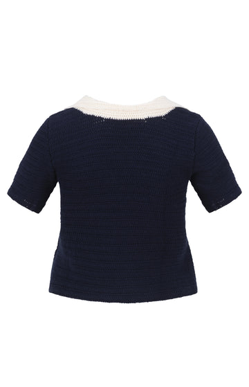 Blue Croched Polo Shirt