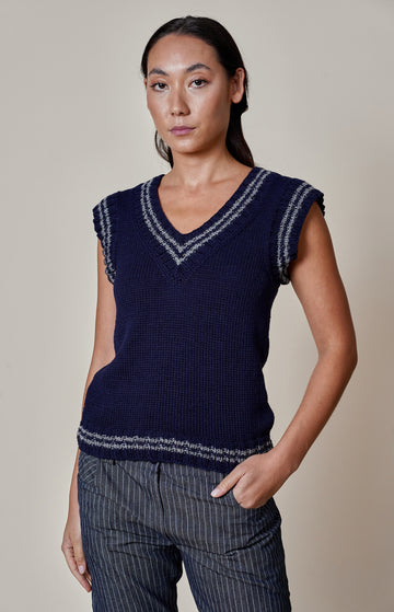 Navy/Grey Knit Vest