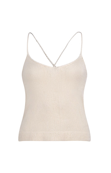White Knit Tank Top