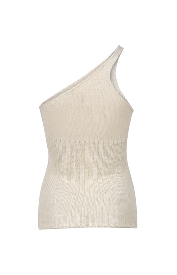 White Asymetric Knit Top