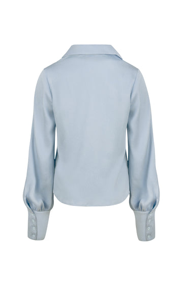 Light Blue Hammered Silk Shirt