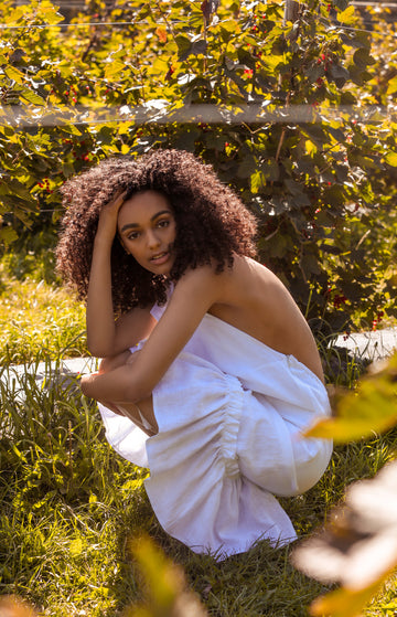 White Halter Neck Dress