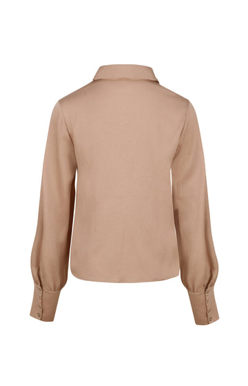Beige Hammered Silk Shirt