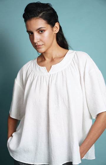 White Loose Fitted Top