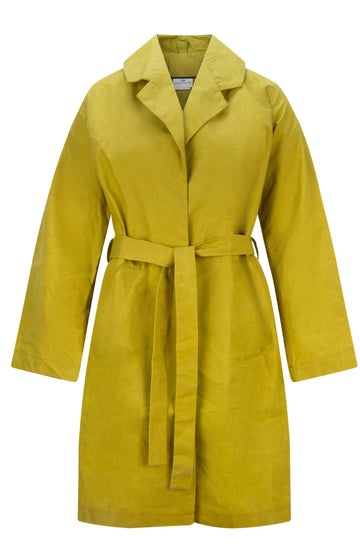 Lime Crisp Cotton Waxed Coat