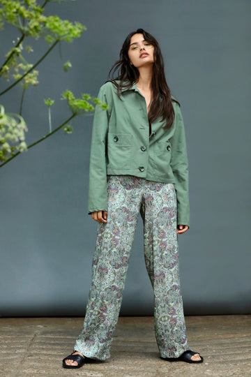 Green Jacket With Patch Pockets