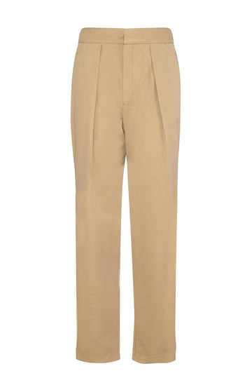 Beige Cotton Twill Trousers