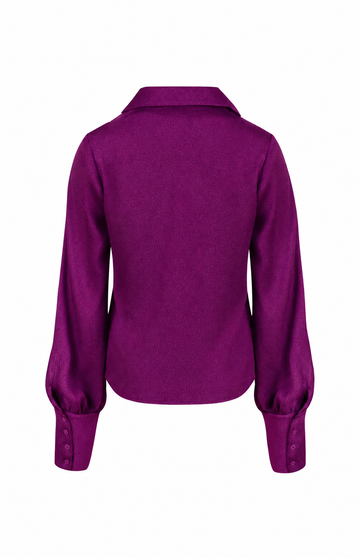 Deep Berry Hammered Silk Shirt