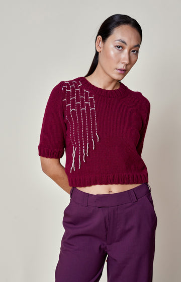 Wine Cashmere top