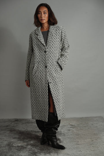 Ebony And Ivory Long Oversized Wool Coat