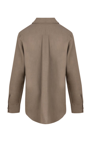 Khaki Linen Safari Shirt