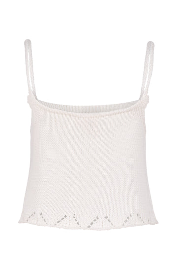 White Knit Cami Top
