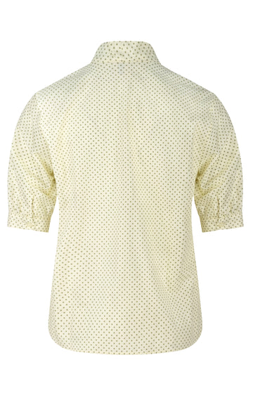 Vanilla Polka Dot Short Sleeve Bow Shirt