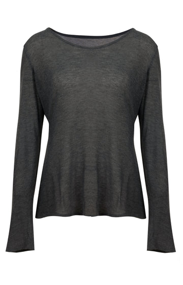 Grey Cotton Jersey Longsleeve Top