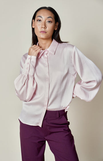 Blush Hammered Silk Shirt