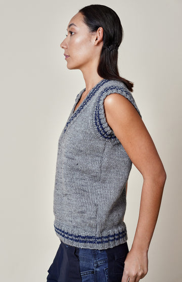 Grey/Blue Knit Vest