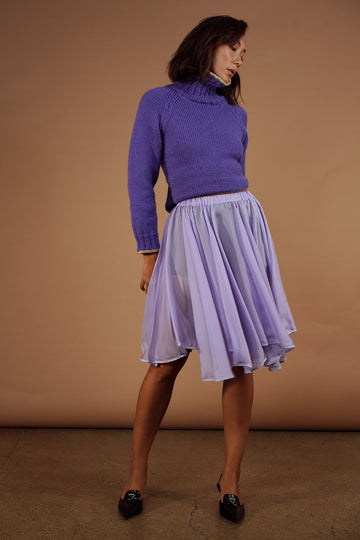 Purple Silk Organza Skirt