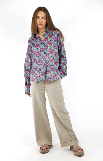 Multicoloured Cotton Print Loose Fit Shirt
