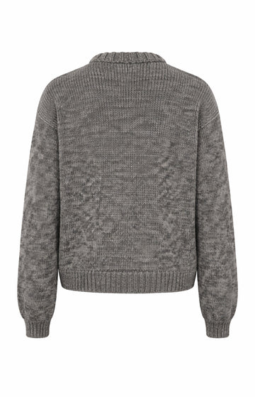 Grey Handmade Unisex Alpaca Cashmere Crew Neck Jumper