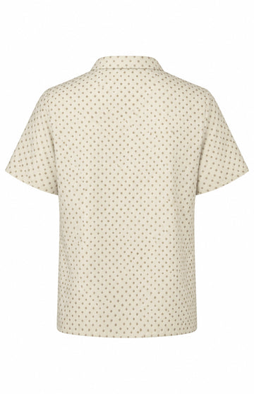 Vanilla Polka Dot Short Sleeve Bow Shirt