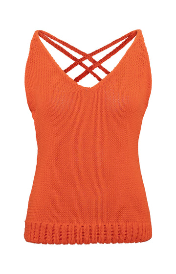 Orange Knit Cami Top