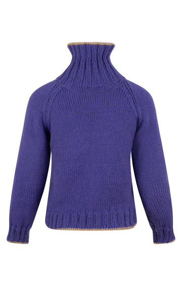 Purple Knit Turtleneck Jumper