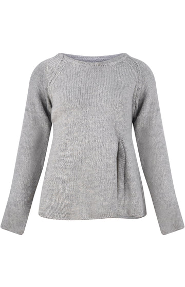 Grey Crew Neck Chunky Knit Jumper