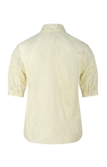 Vanilla Polka Dot Short Sleeve Bow Shirt