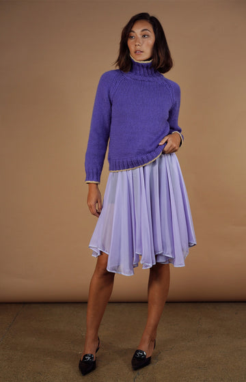 Purple Knit Turtleneck Jumper