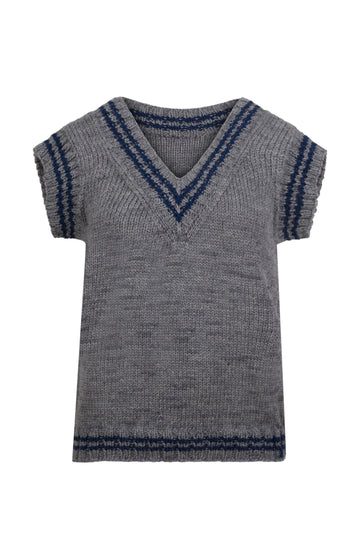 Grey/Blue Knit Vest