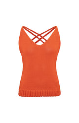 Orange Knit Cami Top