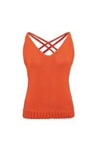 Orange Knit Cami Top