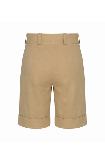 Beige Shorts With Turn Up
