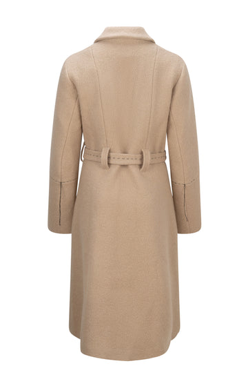 Beige Wool Boucle Overcoat