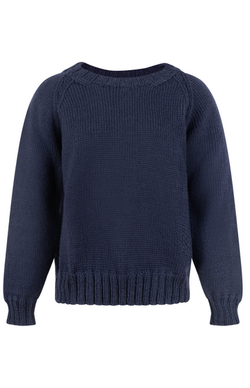 Navy Chunky Knit Wool Jumper