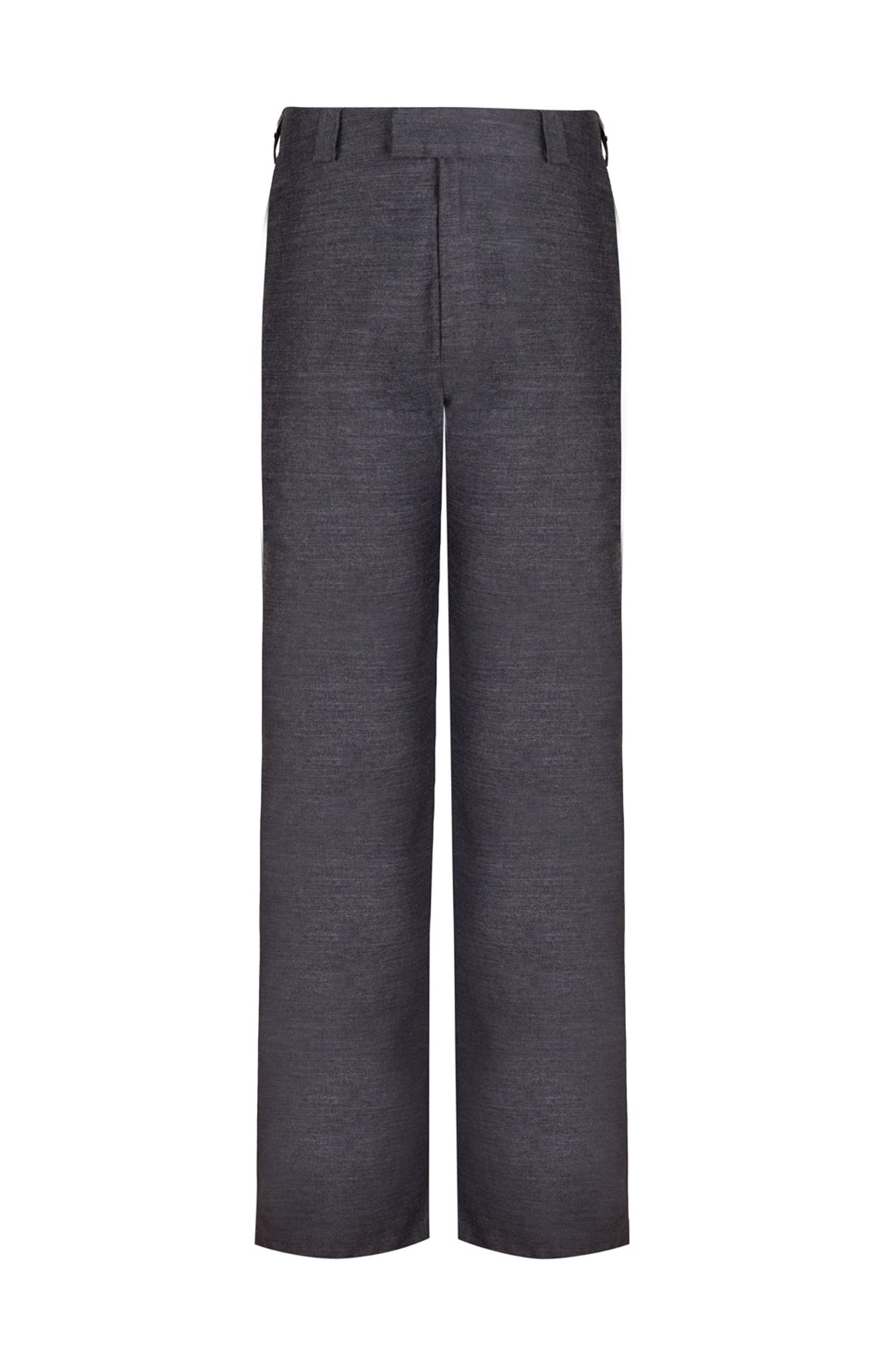 Dark Grey Mid Rise Straight Leg Merino Trousers