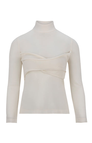 Merino Mock Wrap Top