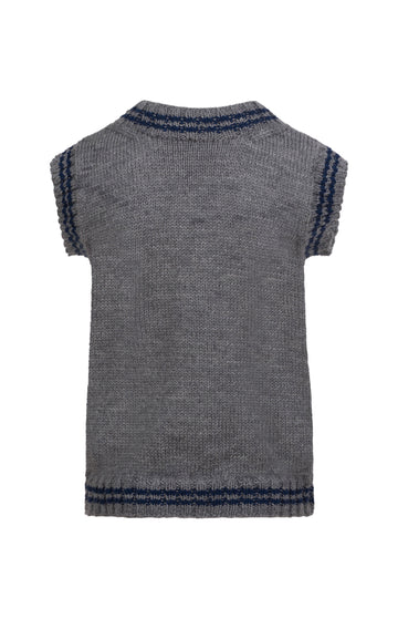 Grey/Blue Wool Knit Vest