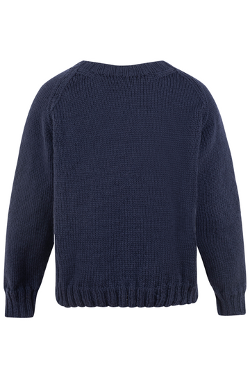 Navy Chunky Knit Wool Jumper