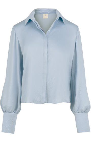 Light Blue Hammered Silk Shirt