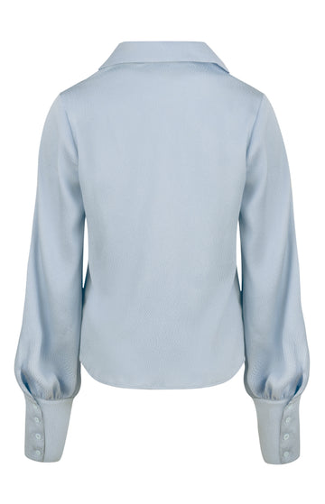 Light Blue Hammered Silk Shirt