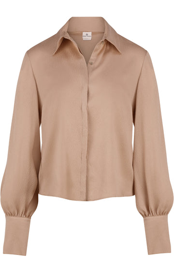 Beige Hammered Silk Shirt