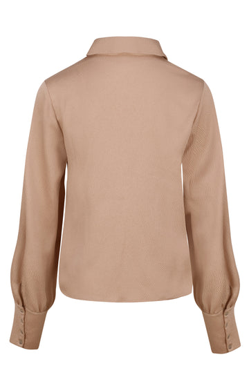 Beige Hammered Silk Shirt