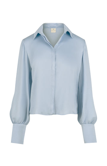 Light Blue Hammered Silk Shirt