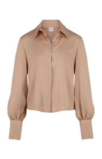 Beige Hammered Silk Shirt