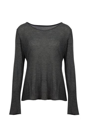 Grey Cotton Jersey Longsleeve Top