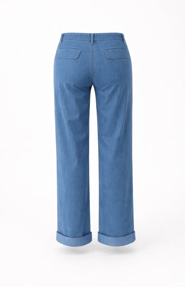 Blue Mid-Rise Denim Trousers