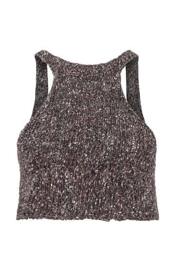 Brown Knit Crop Top